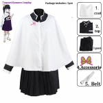 Unisex Demon Slayer Anime Cosplay multikas Kimetsu No Yaiba Kochou Shinobu Cosplay Kost&uuml;&uuml;m t&auml;iskasvanud meestele ja naistele 110cm