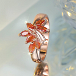 Romantilised punased tsirkoonlehtedest s&otilde;rmes&otilde;rmused naistele kullav&auml;rvi taimede pulmapaelad s&otilde;rmuspeo ehted kingitused 6 roosa kuldne v&auml;rv/punane