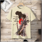 Jaapani stiilis T-s&auml;rk meestele Kassigraafikaga 3D-prindiga T-s&auml;rgid Vabaaja l&uuml;hikeste varrukatega T-s&auml;rgid Suurem&otilde;&otilde;tmelised meeste riided Topid T&auml;navar&otilde;ivad S