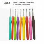 9/12 tk 2mm-10mm v&auml;rviline silikoon, pehme k&auml;epidemega heegeln&otilde;el, &uuml;hepealine l&otilde;ng. DIY heegeln&otilde;ela komplekt 9pcs