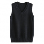 Yousheng naiste kudumisvest V-kaelusega varrukateta soonikuga &uuml;hev&auml;rvilised vestipealsed s&uuml;gistalvised lahtised kudumid L must