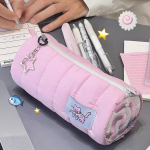 Roosa r&auml;tikuga rull-pliiatsi&uuml;mbris Kawaii pehme pliiatsi hoiukott Kosmeetikakott Multikas suure mahutavusega &otilde;pilaste kirjatarbed koolitarbed