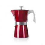 Espressokohvikann - Ibili - Evva Punane - 6 tassi - 300 ml - Alumiiniumivalu - Induktsioon punane