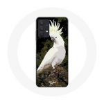Coque Maniacase pour Samsung Galaxy A32 4G Cacatoes Perroquets Blanc sur l'arbre