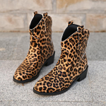 Talvised pahkluusaapad Leopard Naiste Lumised Keskmise Kontsaga Kingad Trend Br&auml;nd Uus Disainer Paks Gooti Kingad Naiste Saapad Chelsea Botas 43