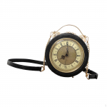Clock Purse and Handbag Fashion Womens Shoulder bag Black