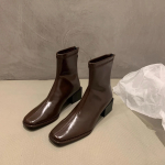 Moodsad talvised poolsaapad Naiste kingad Moodne kandiline varvas k&otilde;rge kontsaga l&uuml;hikesed paadid Naiste elegantsed Morderi saapad 2024 35 tumepruun v&auml;rv