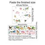 Lilled, oksad, linnud, multifilmi seinakleebised, staatilised kleebised, klaasakna kleebised, kahepoolsed visuaalsed dekoratiivsed seinakleebised