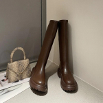 S&uuml;gisesed Naiste Kummikud Naiste Kingad Naine Talvised Kingad Madala Kontsaga L&uuml;hikesed Saapad &Uuml;mara Ninaga Vihma Keskmise S&auml;&auml;rega Pikad Saapad Botas De Mujer 40 pruun