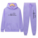 2023. aasta Unisex Heart Pattern Plus sametist kapuuts ja dressip&uuml;ksid &ndash; s&uuml;gis/talv kollektsioon XXXL