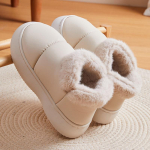 Veekindlad Libisemiskindlad Lumesaapad Naistele Kunstkarusnahast Pehme Sisetallaga Pl&uuml;&uuml;sist Pahkluusaapad Naine PU Nahast Madala Kontsaga Soojad Puuvillase Voodriga Kingad 36-37 beež