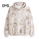 Naiste s&uuml;gistalvine kapuuts suure esitaskuga, 3D vahtraprinteriga lahtiste pikkade varrukatega pullover V&auml;lisjahis matkamiseks m&otilde;eldud maskeeritud topp vabaajar&otilde;ivastele j&otilde;usaali M tumehall v&auml;rv