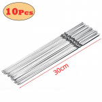 10/15 tk roostevabast terasest grillvarras Korduvkasutatavad grillvardad Kebabi raudpulk v&auml;lik&auml;mpingu pikniku toiduvalmistamiseks 30/35 cm