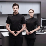 Meeste L&auml;&auml;ne toitlustusrestoran K&ouml;&ouml;k Peakoka vormiriietus Elastne Kvaliteetne hotell Peakoka kombinesoon l&uuml;hikeste varrukatega M valge