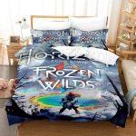 Horizon Zero Dawn Voodipesukomplekt &Uuml;hekohaline Kahekohaline T&auml;issuuruses Kuninganna Kuningas Suurus Voodikomplekt T&auml;iskasvanu Laps Magamistuba Tekikotikomplektid 3D Anime voodilina komplekt AU Single 140x210cm