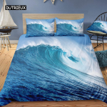 3 tk Voodipesukomplektid 3D digitaaltr&uuml;kk Kohandatud tekk Tekikott Komplekt Maastik Merepind Rand Kodu Queen King Tekk Padjap&uuml;&uuml;r EU single(135x200cm)