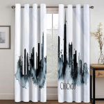 New Yorgi linna prindiga aknakardinad NYC Midtowni siluett &otilde;htul pilvel&otilde;hkujate foto elutuba magamistuba aknaeesriided 100W130H(CM)40x51in&Grommet Top