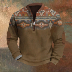 Meeste Retro Casual gradienttr&uuml;kiga kampsun L armee roheline v&auml;rv