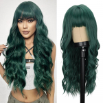 MISS PARUKAS s&uuml;nteetilised pikad mustad tukkidega parukad Naturaalsete laineliste juustega Parukas naistele Kuumakindel igap&auml;evaseks Cosplay peol 65cm