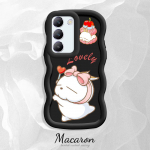 V&auml;rvitud muster Big Wave Edge pehme silikoon materjal Macaron telefoni &uuml;mbris p&otilde;rutuskindel kaitsev kummist korpus OnePlus Vivo Motorola Moto jaoks Vivo V30 5G valge