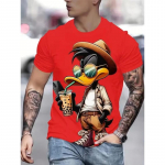 L&otilde;bus koomiksipart joomas piimateed 3D-prinditud meeste T-s&auml;rk Moodne vabaaja &uuml;mara kaelusega l&uuml;hikeste varrukatega spordivabaaja meeste riided 3XL