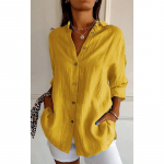 Uus mood &uuml;herealine vabaaja suuremas suuruses s&auml;rk, naiste kaelus, lahtised naiste pluusid, topsid kevadised ja s&uuml;gisesed pikkade varrukatega s&auml;rgid 25997 L