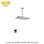 Peidetud Harjatud Kuld Du&scaron;ikomplekt Vannitoa Seinale Paigaldatav Ruudukujuline Vihmadu&scaron;&scaron; Peidetud Messingist Kuum ja K&uuml;lm Du&scaron;isegistiga