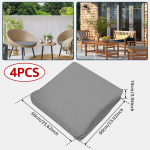 4 tk Terrassipadjad 23x23x4 Veekindel Padjakate Asendus Istmepadjakate V&auml;litingimustes Rotangtoolile Diivanile 60cm X 60cm helehall v&auml;rv