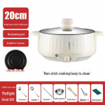 Mitmeotstarbeline mittenakkuva kattega elektriline kuum pott ja praepann toiduvalmistamiseks ja riisi valmistamiseks Single layer; 22CM