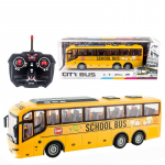 1/30 RC Buss Elektriline Simulatsioon RC Auto Valgusega Bussimudel 27Mhz Raadio Kaugjuhtimispult Masin Laste M&auml;nguasjad Sobib Poistele Kingitus Kollektsioneeritavad kollane