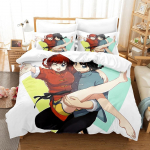 Ranma 1/2 Voodipesukomplekt &Uuml;heinimese Twin T&auml;iskasvanu Queen King Suurusega Voodikomplekt T&auml;iskasvanu Laste Magamistoa Tekikoti Komplektid 3D Prindiga Anime Voodilina Komplekt EU Twin 135x200cm