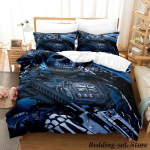 M&auml;ng Call of Duty Simon Ghost Riley Voodipesukomplekt Joonisfilm Anime Kolmeosaline Komplekt T&auml;iskasvanu Laps Magamistuba Tekikotikomplektid 3D Laske M&auml;ng 70x133cm 2pcs