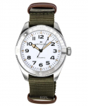 Hamilton Khaki Field Expedition tekstiilist rihmaga valge numbrilauaga automaatne H70315910 100M unisex k&auml;ekell valge