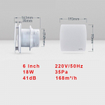 4/6-tolline kiire v&auml;ljat&otilde;mbeventilaator WC K&ouml;&ouml;k Vannituba Rippsein Aknaklaas V&auml;ike Ventilaatori V&auml;ljat&otilde;mbeventilaatorid