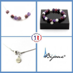 Parure - A Bijoux - Oeil de Tigre violet - Am&eacute;thyste - Taille personnalisable - Mixte