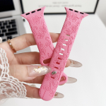 Flamingo lille nikerdamine silikoon sobib Apple Watchile Apple Watch Apple rihm iWatch sport reljeefne rihm 42/44/45/49mm roosa