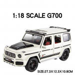 Suur 1:18 T&auml;isskaala Mercedes Benz G700 maastur maastikusulamist metallist mudel auto survevalu s&otilde;iduki m&auml;nguasi mudel heli ja kerge laste m&auml;nguasi auto poiss kingitus valge