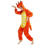 &Uuml;hes t&uuml;kis multifilmi dinosuaari pidžaama cosplay kost&uuml;&uuml;m Halloweeni peod rollim&auml;nguriietus paks flanell magamisriided M tumeroheline v&auml;rv