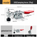 304 roostevabast terasest horisontaalne kiirkinnitusega k&uuml;&uuml;narnukk 201A/C, 203F, 225D
