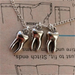 gooti antiikse h&otilde;bedase v&auml;rvi hambakujuline ripats kaelakee t&uuml;drukutele naistele wicca grunge fairy core goblincore alt aksessuaarid