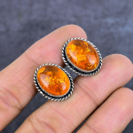 Baltic Amber Handmade 925 Sterling Silver Cufflinks b6p72