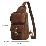 Crazy Horse Nahast meeste rinnakott, peaga veisenahast vintage ehtsast nahast &otilde;lakott Crossbody kott vaba aja kott kohv