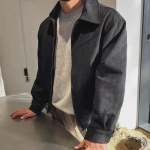 Maillard Men's American Retro Brown Suede Jacket - Vintage Short Flight Jacket for Spring and Autumn L must