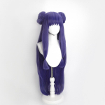 &Scaron;ampooni ja paruka komplekt Anime Ranma 1/2 Cosplay parukas Ranma Nibun-no-Ichi Lilla Pikk Patsikuga Parukas Kuumakindel S&uuml;nteetiline Juuksepikendus + Parukakate One Size blue