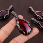 Red Labradorite Handmade Copper Wire Wrap Jewelry Pendant 2.75 k1f93