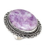 Lepidolite Handmade 925 Sterling Silver Jewelry Ring Size 10 m8v97