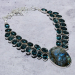 Labradorite, Iolite Handmade 925 Sterling Silver Gift Necklace 18 n7i87