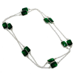Chrome Diopside Handmade 925 Sterling Silver Jewelry Necklace 36 v9f31