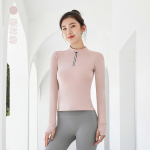 Naiste eesmine t&otilde;mblukuga v&auml;lispordispordi topp Patchwork v&otilde;rgust joogatops pikkade varrukatega, &otilde;huke istuvus, mugav kiiresti kuivav pullover S