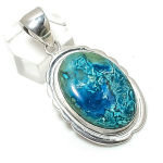 Natural Chrysocolla Gemstone 925 Sterling Silver Jewelry Pendant 2.01 u6l10